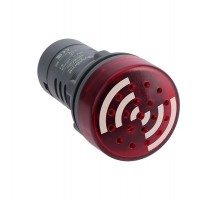 Зуммер с подсветкой красный 220В AC непрерывный звук  SB7KS2M4C  SE