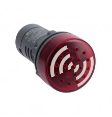 Зуммер с подсветкой красный 220В AC непрерывный звук  SB7KS2M4C  SE
