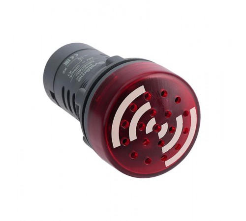 Зуммер с подсветкой красный 220В AC непрерывный звук  SB7KS2M4C  SE