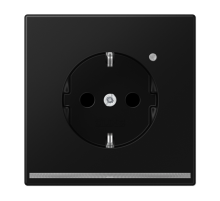 SCHUKO-розетка с ориентационной светодиодной подсветкой, со встроенным датчиком освещённости, с дополнительной защитой; черный матовый; LS990  LS1520