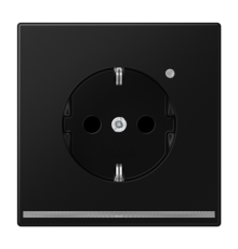 SCHUKO-розетка с ориентационной светодиодной подсветкой, со встроенным датчиком освещённости, с дополнительной защитой; черный матовый; LS990  LS1520