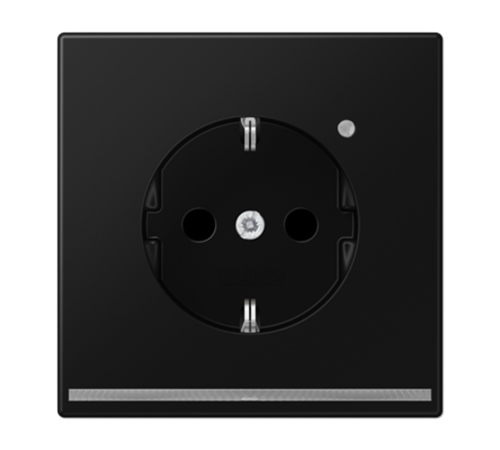 SCHUKO-розетка с ориентационной светодиодной подсветкой, со встроенным датчиком освещённости, с дополнительной защитой; черный матовый; LS990  LS1520