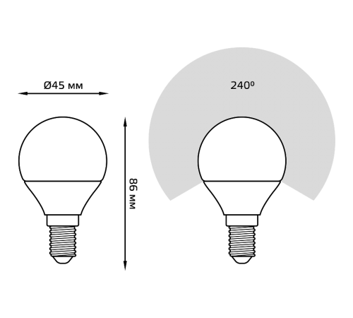 Лампа светодиодная Шар 7W 590lm 6500К E14 диммируемая  105101307-D  Gauss