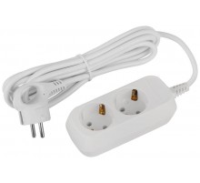 Удлинитель электрический ЭРА UDL-16-230-E Greenline 2 розетки с заземлением 3м ПВС 3x1мм2   Б0065065  ЭРА