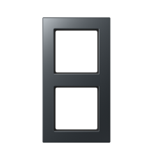 Рамка для вертикальной и горизонтальной установки, 2 поста; термопласт; матовый антрацит; A CREATION  AC582BFANM  Jung
