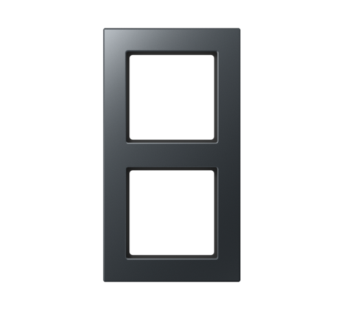 Рамка для вертикальной и горизонтальной установки, 2 поста; термопласт; матовый антрацит; A CREATION  AC582BFANM  Jung