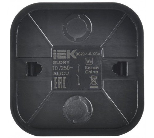 GLORY Выключатель 1-клавишный о/у 10А ВС20-1-0-ХСм сталь матовый  EVH10-K46M-10  IEK