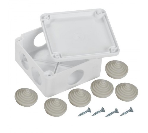 Коробка распределительная КМ для о/п 100х100х45мм IP44 6 вв. белая IEK  UKO11-100-100-045-K01-44  IEK