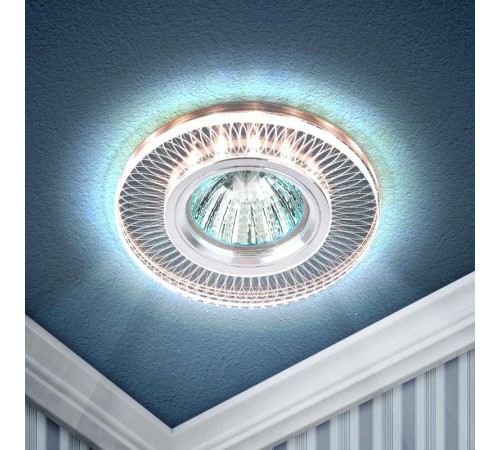 Светильник точечный встраиваемый DK LD44 TEA 3D декор cо светодиодной подсветкой MR16, чай  Б0037354  ЭРА