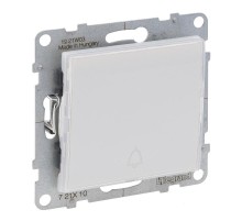 SUNO Выключатель без фиксации (кнопка) 6А 250В с подсветкой и держателем этикеток. Безвинтовые зажимы. Цвет "Белый"  721110  Legrand