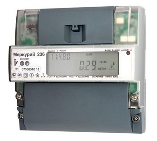 Счетчик Меркурий 236 ART-02 PQRS 5-100A/400В (мнтар.) ЖКИ (DIN)