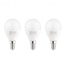 Лампа светодиодная Шарик (GL) 11.5 Вт E14 1093 Лм 6500 K холодный свет (3 шт./уп.)  604-209-3  Rexant