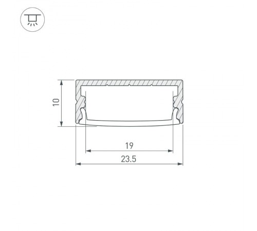 Профиль ARH-WIDE-H10-2000 ANOD  016142  Arlight