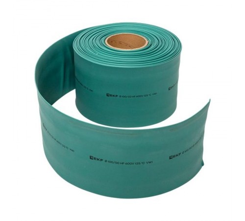 Термоусаживаемая трубка ТУТ нг 100/50 зелёная рулон PROxima  tut-100-j  EKF