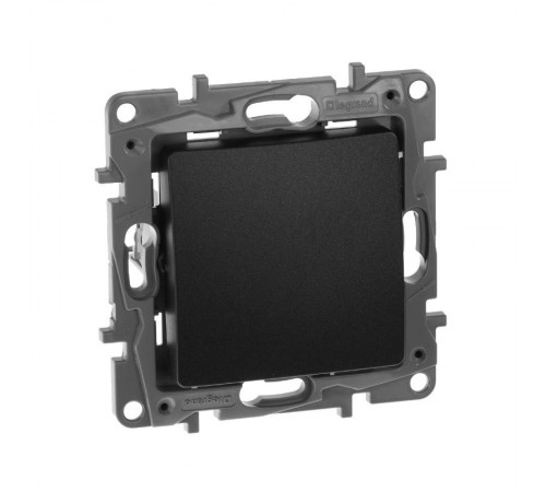 Etika Антрацит Переключатель 1-клавишный, автозажимные клеммы, 10 AX, 250 В  672605  Legrand