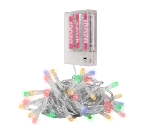 Гирлянда декоративная питание от ЭП  DC-G01-80M, 80 мульт. LED, 7.8 м., 8 реж., 3xAA, IP20  .5047754  ФАZА