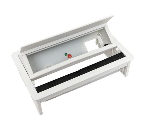 Встраиваемый настольный розеточный блок выдвижной, 8 модулей, белый, C-Line белый  cl-vnbv-8-w  EKF