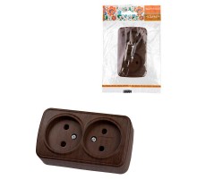 Розетка двойная 2П открытой установки IP20 10А, венге "Дача" Народная  SQ1824-0029  TDM