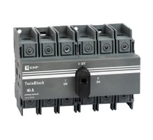 Рубильник 40A 3P реверсивный c рукояткой для прямой установки TwinBlock EKF   tb-s-40-3p-rev   EKF