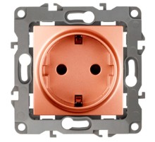 Розетка 12-2101-14 с заземлением, 16АХ-250В,  медь  Б0019321  ЭРА