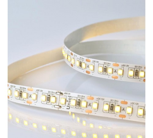 Лента светодиодная теплый белый свет 3000К ULS-M14-2835-168LED/m-10mm-IP20-DC12V-14W/m-5M-3000K PROFI  UL-00004367  Uniel