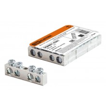 Шина "N" нулевая 6х9мм 4/1 (4 группы/крепеж по центру) никелированная  SQ0801-0301  TDM