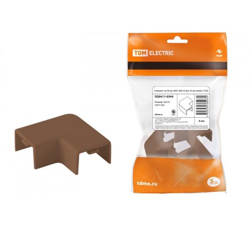 Поворот на 90 гр. КМП 40x16 бук (4 шт./комп.)  SQ0411-0344  TDM