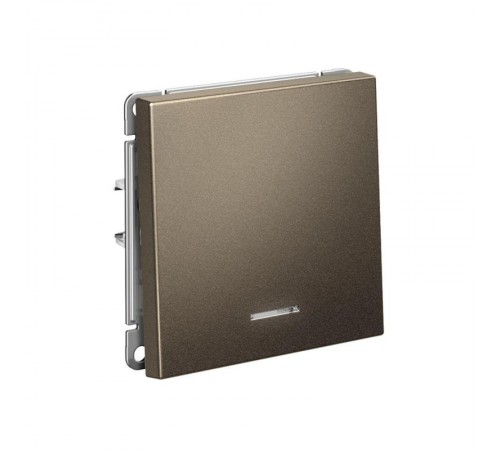 ArtGallery Мокко Выключатель 1-клавишный с подсветкой, 10АХ, механизм, быстрозажим. клем.  GAL000613S  SE