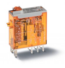 Миниатюрное промышленное электромеханическое реле; монтаж в розетку или наконечники Faston (2.5х0.5мм); 2СO 8A  465280120040  Finder