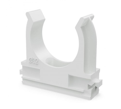 Крепёж-клипса для труб Полистирол белая д32 (25шт/500шт уп/кор)  PR.02732б  Промрукав