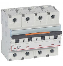 Выключатель автоматический четырехполюсный DX3 100А D 25кА (6 мод)  409854  Legrand