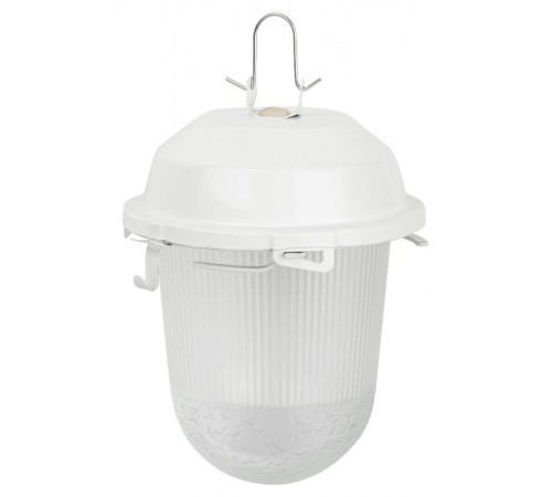 Светильник пылевлагозащищенный под лампу для ЖКХ НСП 02-100-001 без решетки Желудь сталь / стекло IP54 E27 max 100Вт 170х260 белый  Б0052017  ЭРА