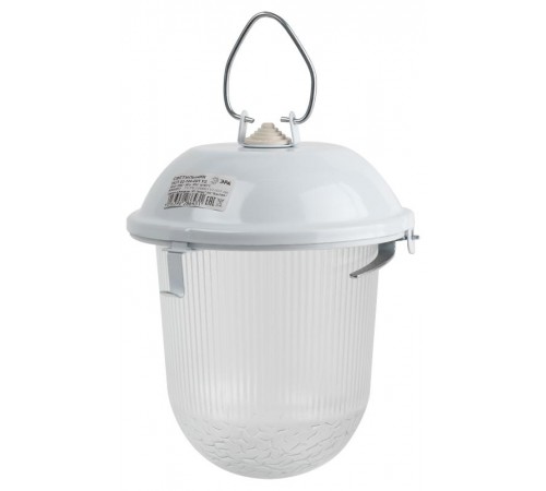 Светильник пылевлагозащищенный под лампу для ЖКХ НСП 02-100-001 без решетки Желудь сталь / стекло IP54 E27 max 100Вт 170х260 белый  Б0052017  ЭРА