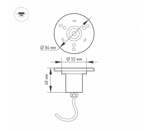 Светильник KT-AQUA-R85-7W White6000 (SL, 25 deg, 12V)  027868  Arlight