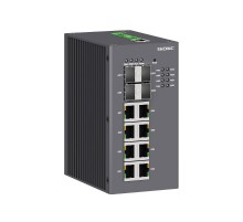 Промышленный управляемый коммутатор, с поддержкой PoE, 4100Base-X, 1000Base-X, 10/100/1000Base-T(X) SFP слота: 810/100/1000Base-T(X) RJ45 PoE портов