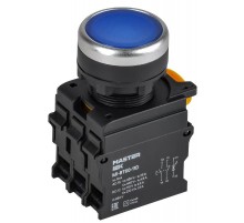Кнопка с подсветкой d=22мм 1NO+1NC синяя MASTER  MI-BT60-11D-3-12-K07  IEK