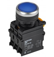 Кнопка с подсветкой d=22мм 1NO+1NC синяя MASTER  MI-BT60-11D-3-12-K07  IEK
