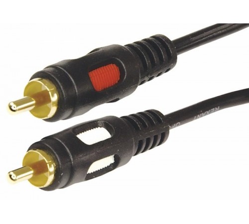 Шнур 2 RCA - 2 RCA, длина 1,5 метра, черный (GOLD)  17-0143  REXANT