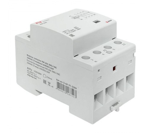 Контактор модульный КМ 40А 3NO+1NC 230VAC (3 мод.) AVERES km-av-3-40-31-230V EKF