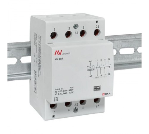Контактор модульный КМ 40А 3NO+1NC 230VAC (3 мод.) AVERES km-av-3-40-31-230V EKF