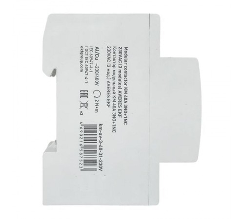 Контактор модульный КМ 40А 3NO+1NC 230VAC (3 мод.) AVERES km-av-3-40-31-230V EKF