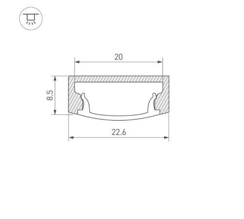 Профиль с экраном ALU-WIDE-H8-2000 ANOD+FROST  014852  Arlight