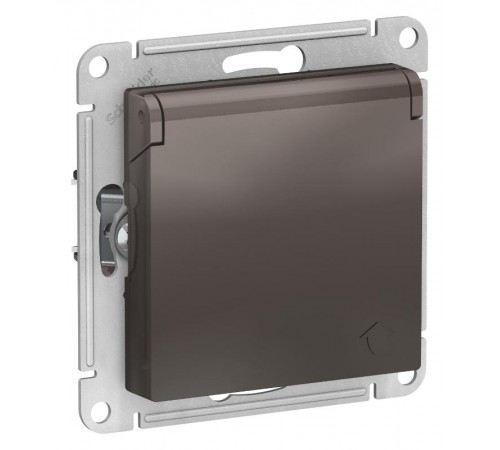 AtlasDesign Мокко Розетка с заземлением, со шторками, с крышкой, 16А, механизм  ATN000646  SE