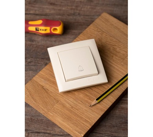 Валенсия кнопка звонка 10А кремовая EKF PROxima   EWV10-026-20   EKF