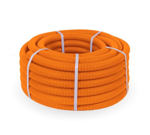 Труба гофрированная ПВХ легкая 350 Н оранжевая д32 (25 м/1375 м уп/пал) с/з  Промрукав  PR01.0133  Промрукав