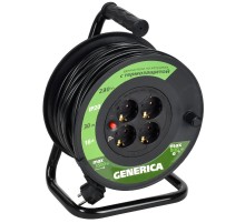 Катушка УК30 с т/з 4 места 2P+PE/30м 3х1,5мм2  WKP20-16-04-30-G  GENERICA