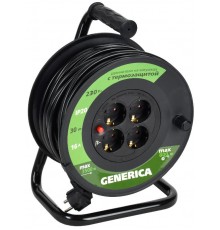 Катушка УК30 с т/з 4 места 2P+PE/30м 3х1,5мм2  WKP20-16-04-30-G  GENERICA