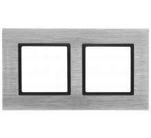 14-5202-41 Рамка на 2 поста, металл, Эра Elegance, сталь+антр  Б0034551  ЭРА