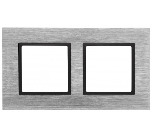 14-5202-41 Рамка на 2 поста, металл, Эра Elegance, сталь+антр  Б0034551  ЭРА
