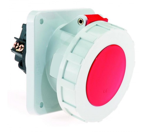 Розетка встраиваемая наклонная 63А 5p (3P+N+PE) IP67 400в фланец 100х192 12574 I 12574-Bals I Bals